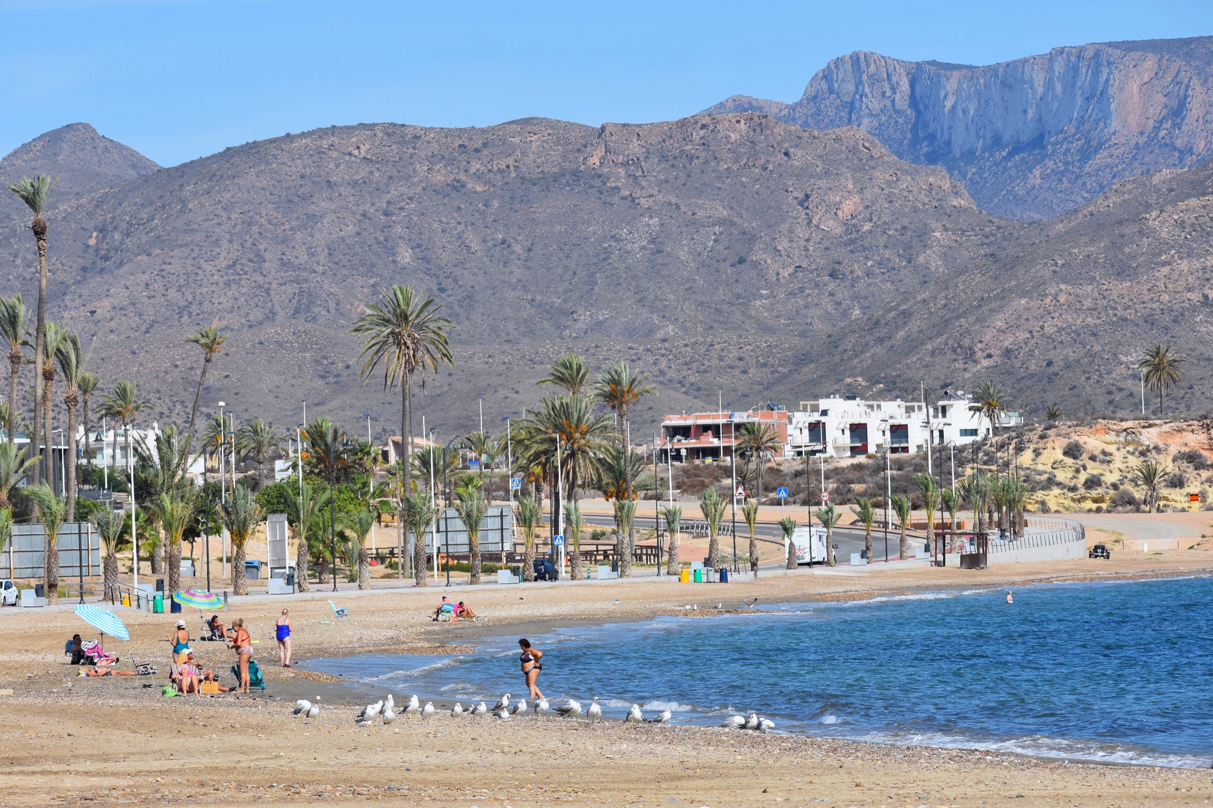 Playa del Alamillo with the mountains behind, Puerto de Mazarrón