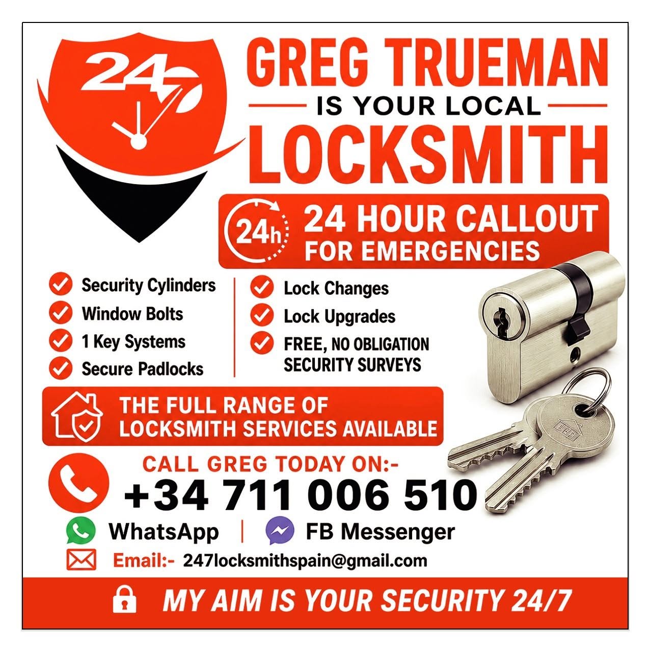 24/7 Locksmith - Greg Trueman logo