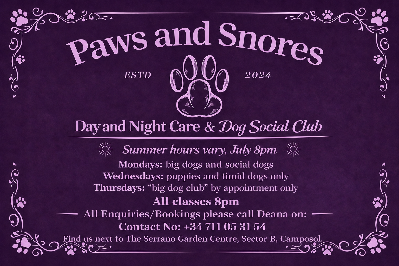 Paws and Snores logo