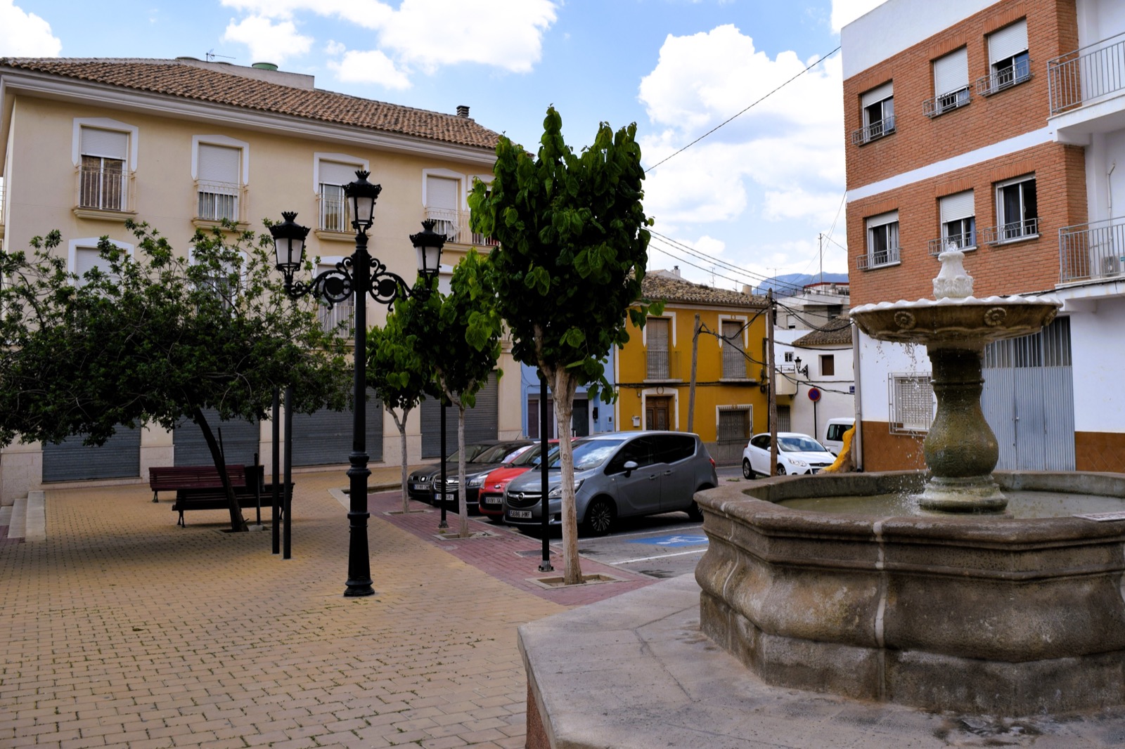 A fountain square in Alhama de Murcia