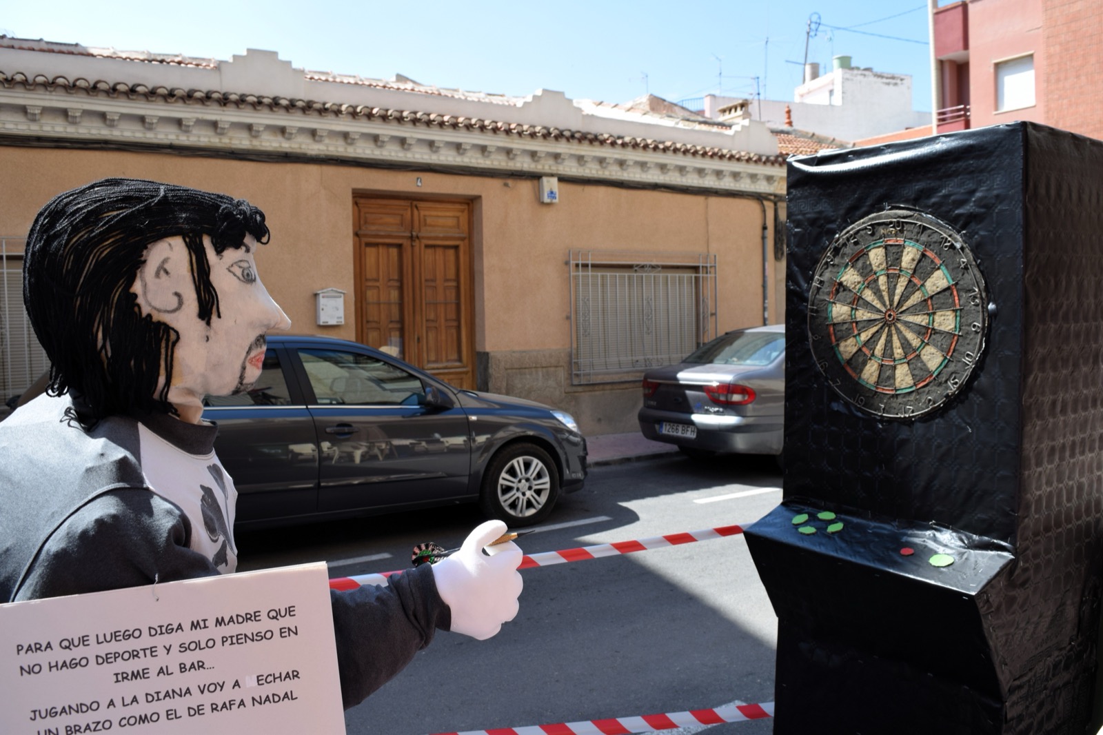 One of the satirical mayo figures, Fiestas de Los Mayos, Alhama de Murcia