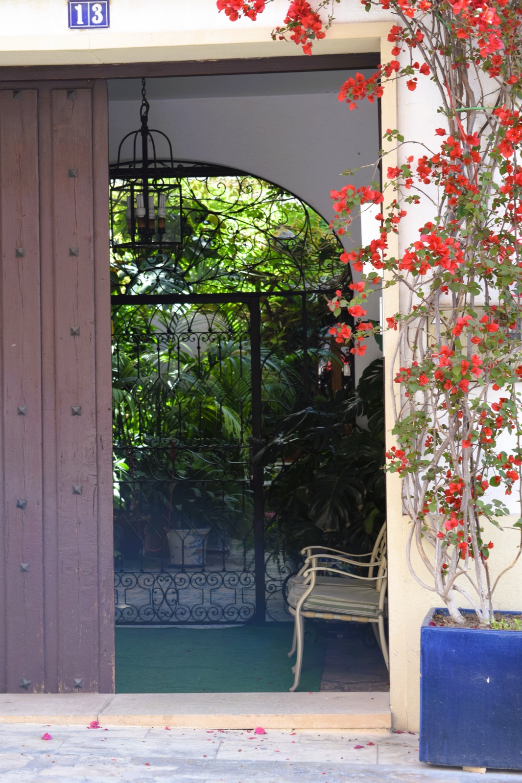 A flower-filled doorway in Alhama de Murcia