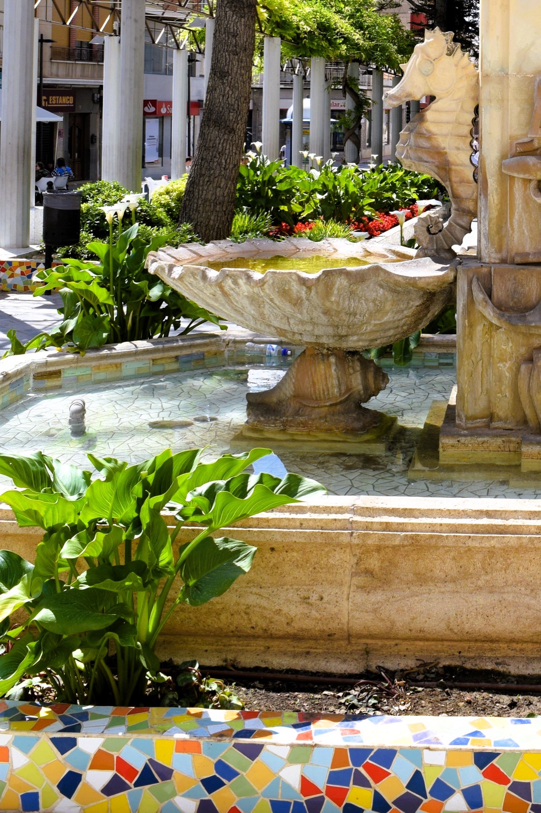 The seahorse fountain detail, Jardin de los Patos, Alhama de Murcia