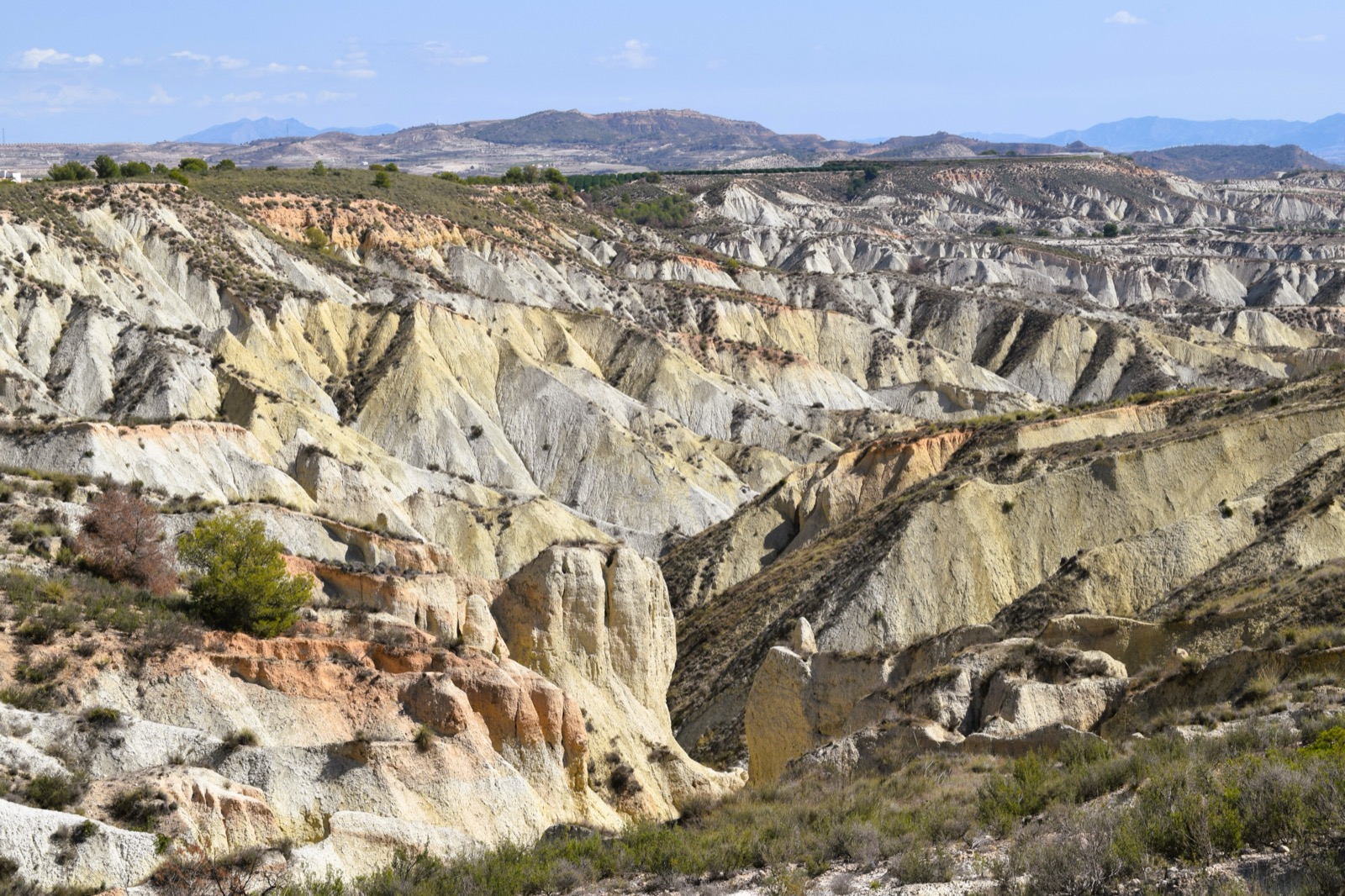 The dramatic eroded Barrancos de Gebas badlands near Sierra Espuña
