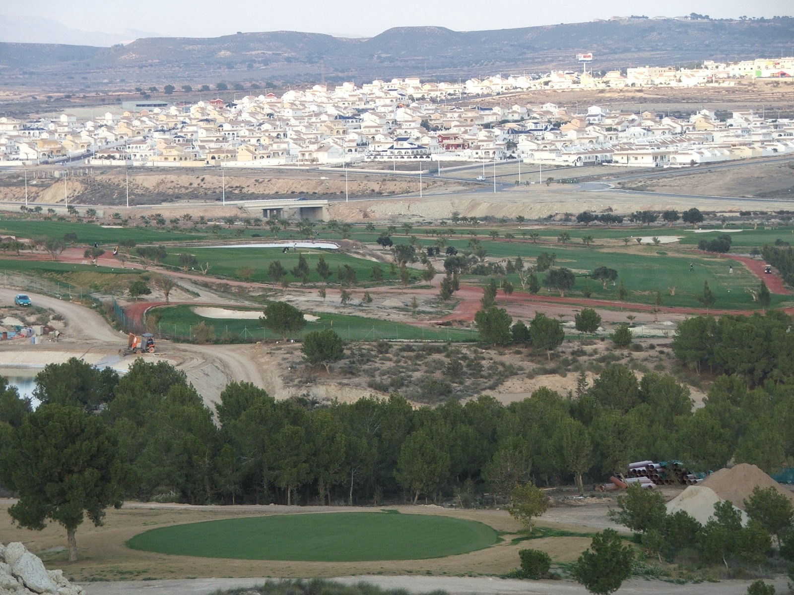 Camposol golf course under construction with the estate spreading behind, January 2006