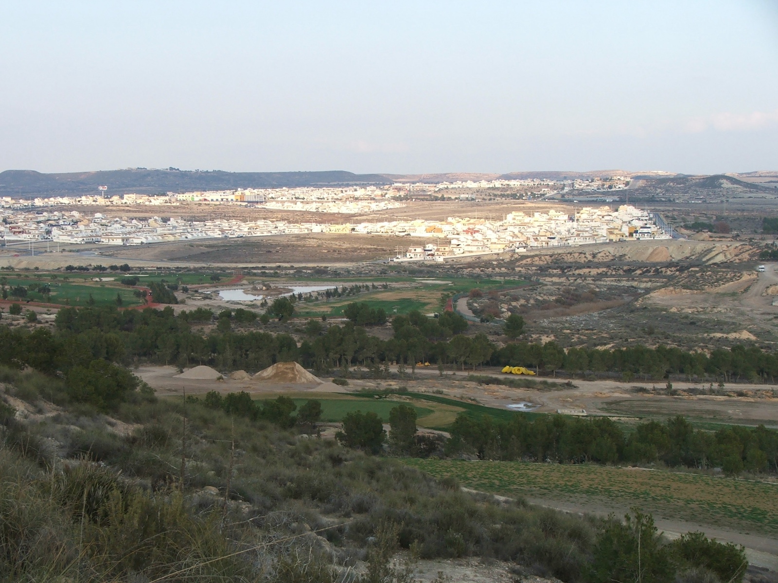 Camposol golf course under construction with the estate spreading behind, January 2006