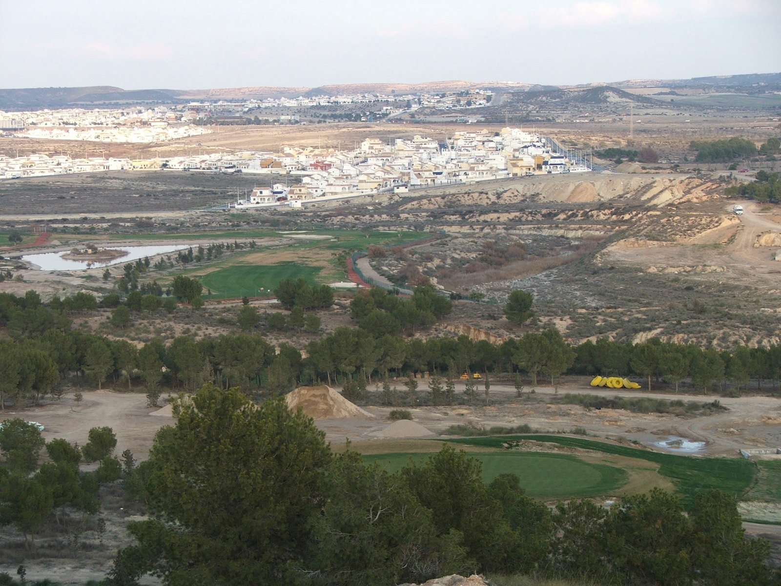 Camposol golf course under construction with the estate spreading behind, January 2006