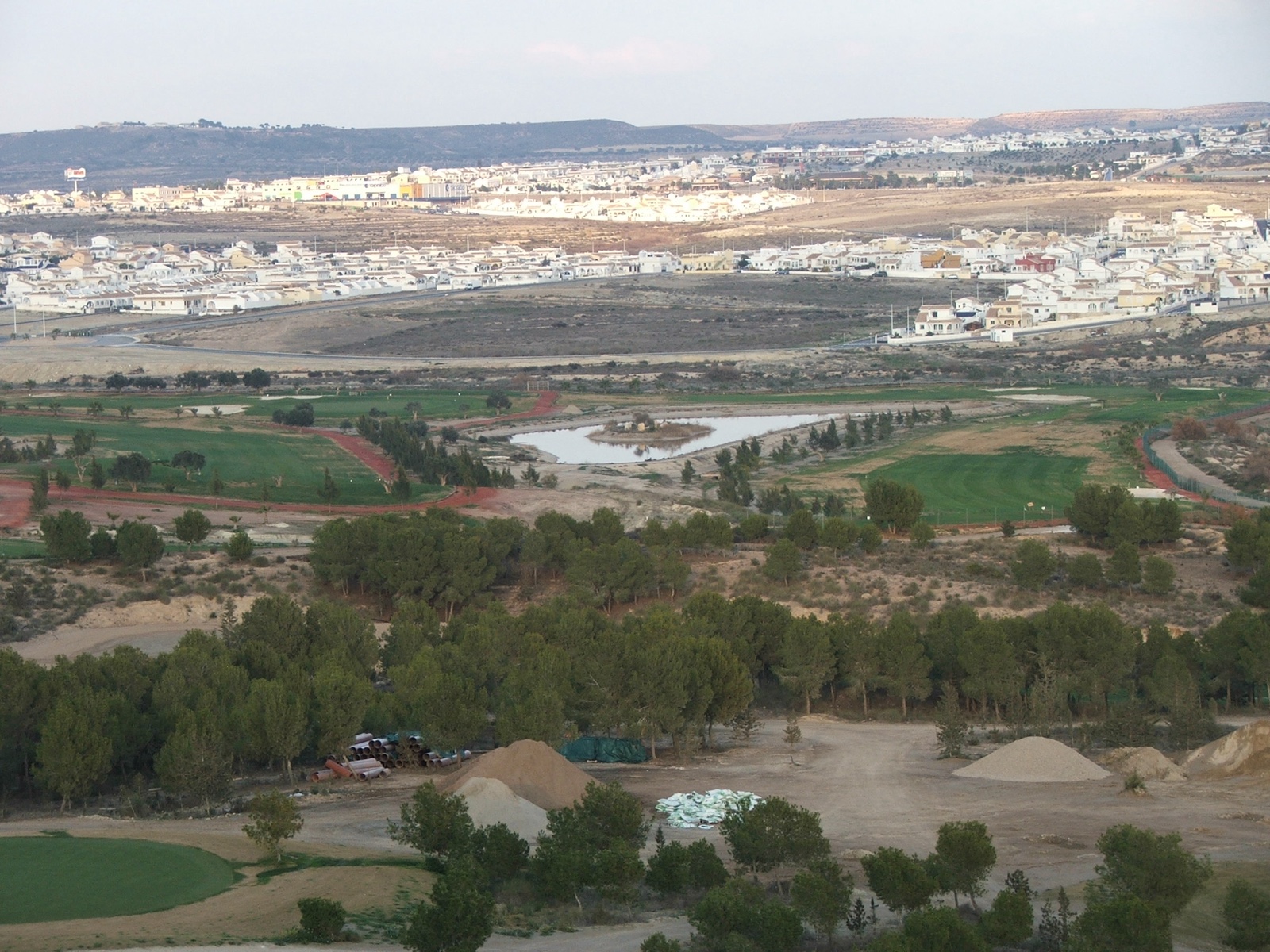 Camposol golf course under construction with the estate spreading behind, January 2006