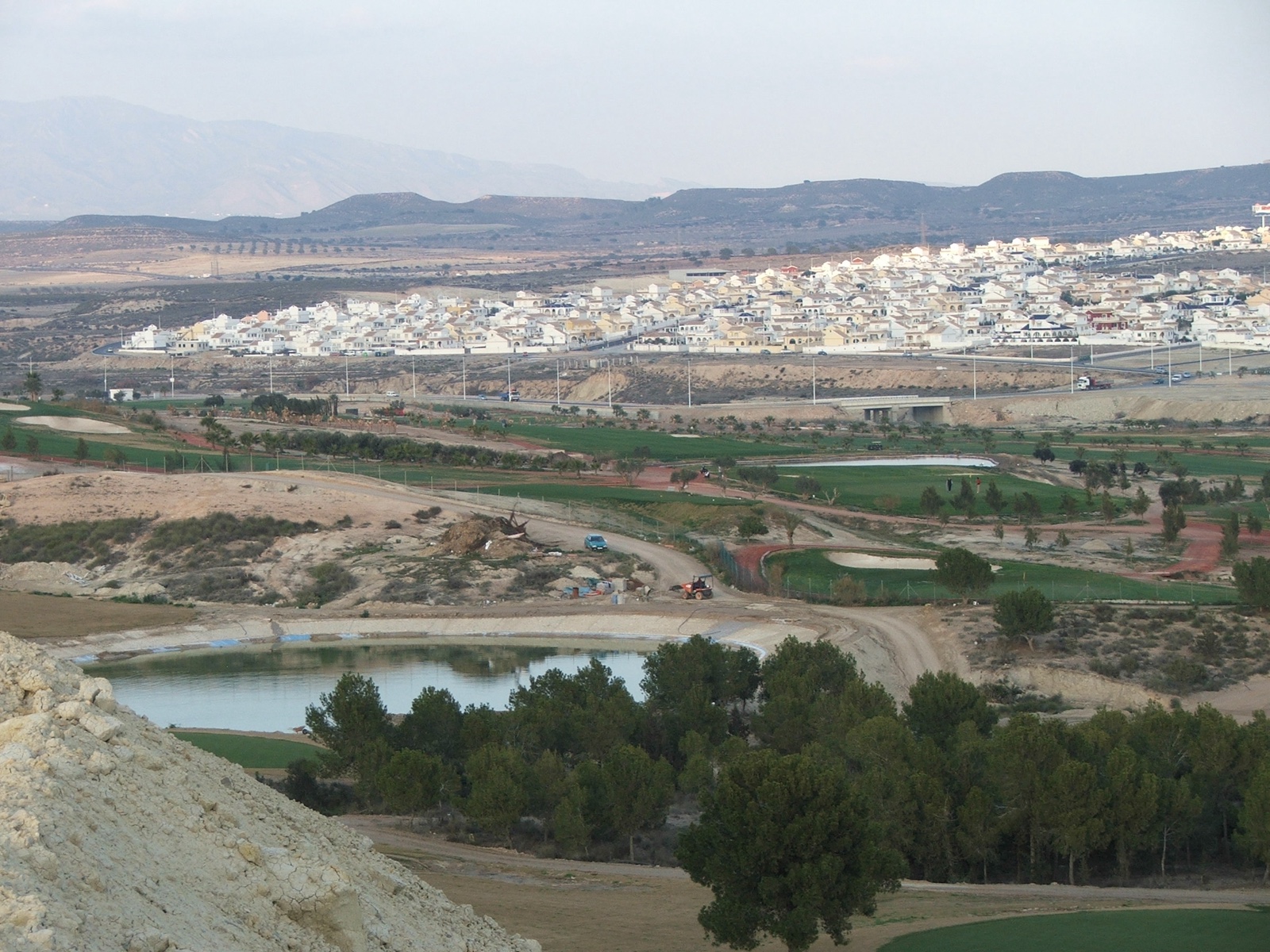 Camposol golf course under construction with the estate spreading behind, January 2006