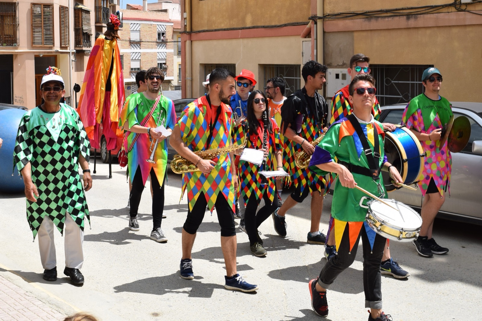 A street band at the Fiestas de Los Mayos, Alhama de Murcia