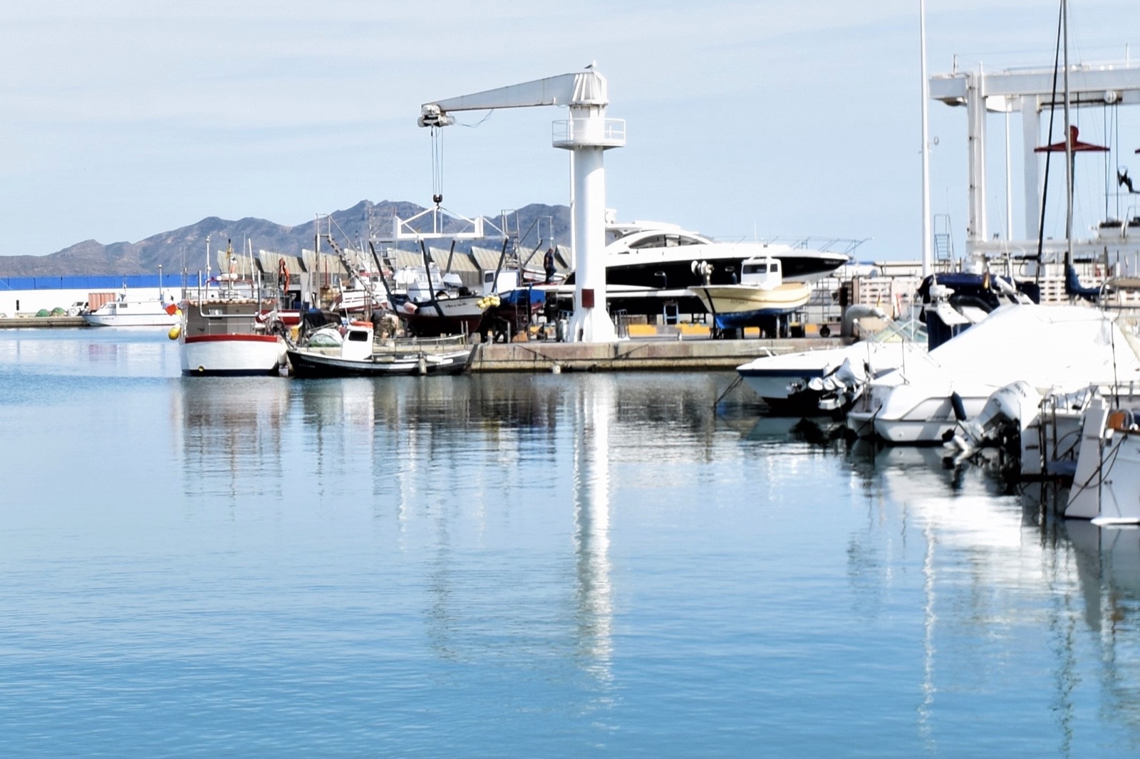 The working harbour and boatyard at Puerto de Mazarron