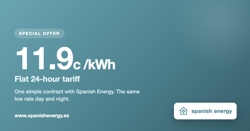 Spanish Energy offer: flat 24-hour tariff at 11.9 cents per kilowatt hour