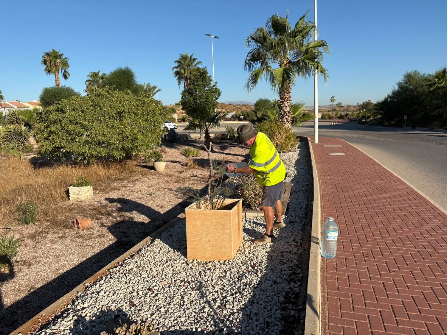 Green Fingers volunteers working along the rambla road, Sector C