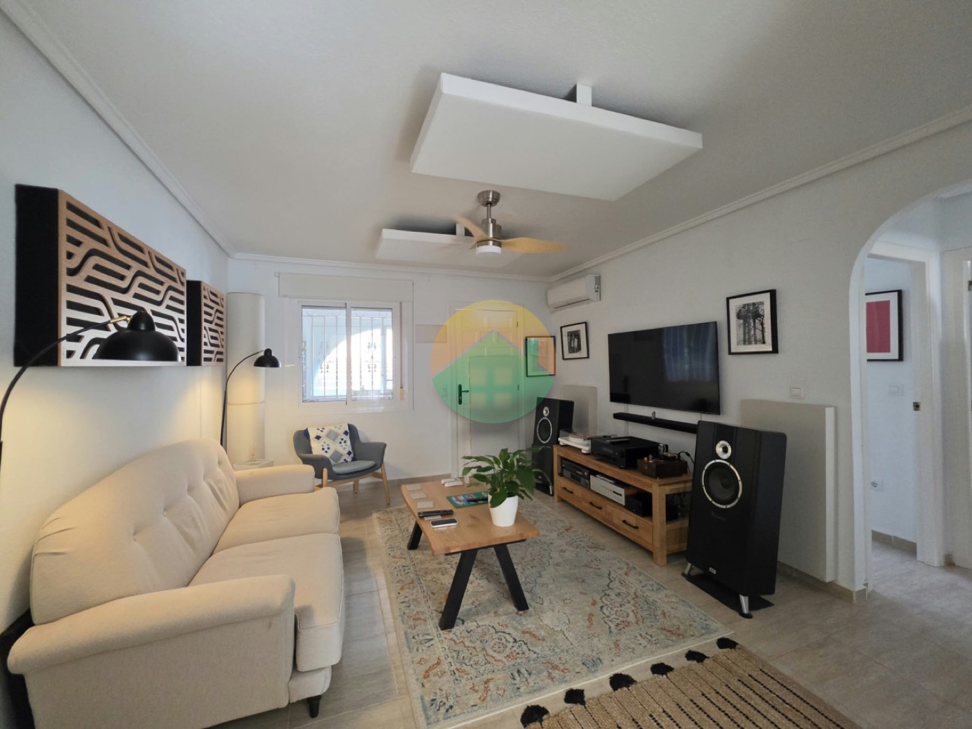 The bright open-plan lounge of the Camposol property