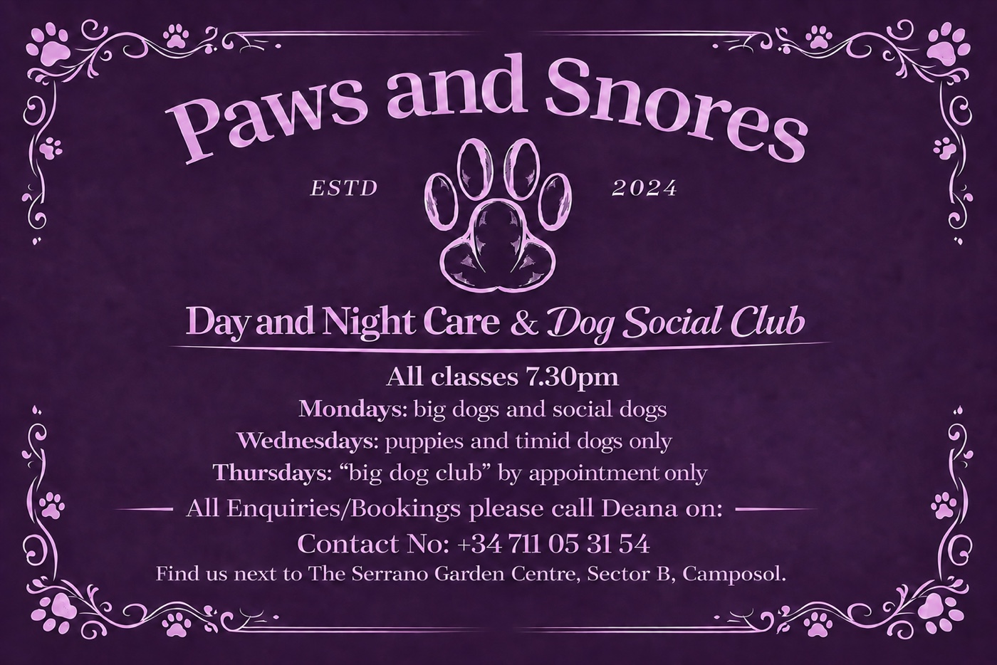 Paws and Snores logo