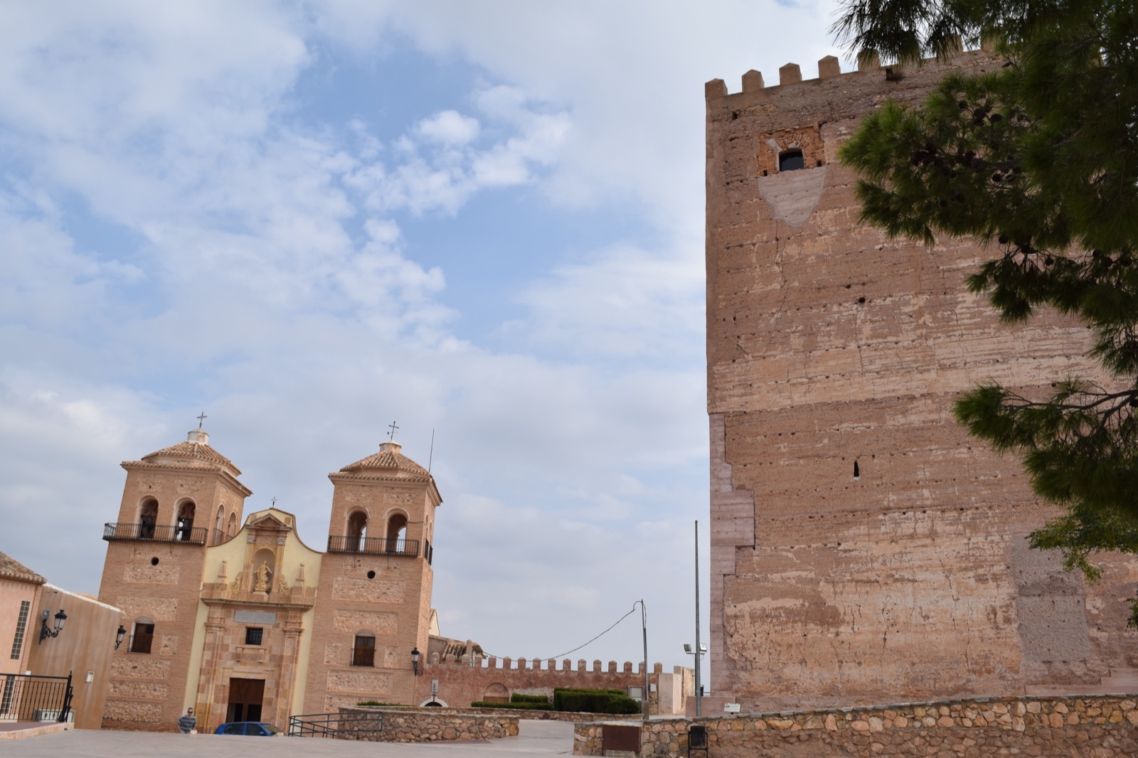 The Church of Santa Maria la Real beside the castle keep at Aledo